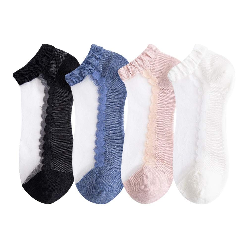 女性用 薄手 くつした シースルー靴下 おしゃれ透明 シースルーソックス くるぶし ショート レースソックス 夏用 レディース 涼しいくつ下 靴下 22-25 cm TOPTO