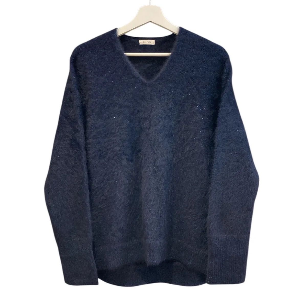 未使用 カシミヤ天竺 × DIAPLEX ネイビー 4 M 紺 プルオーバー DES PRES デプレ フォックスカシミヤVネックプルオーバーニット