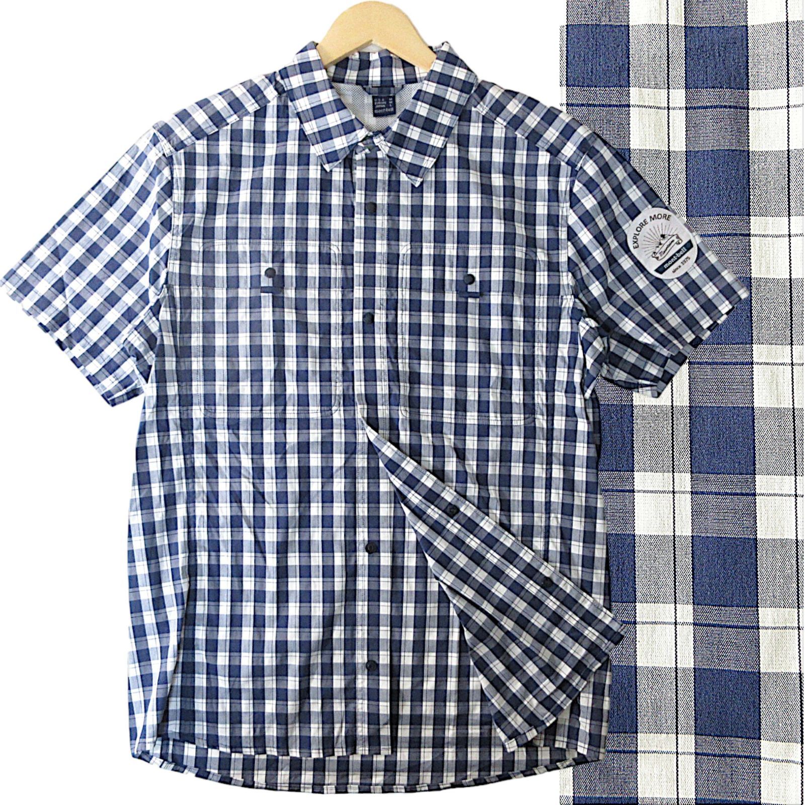 最終値下げ 新品 mont-bell チェック柄 ワッペン付 春夏 モンベル 男性用