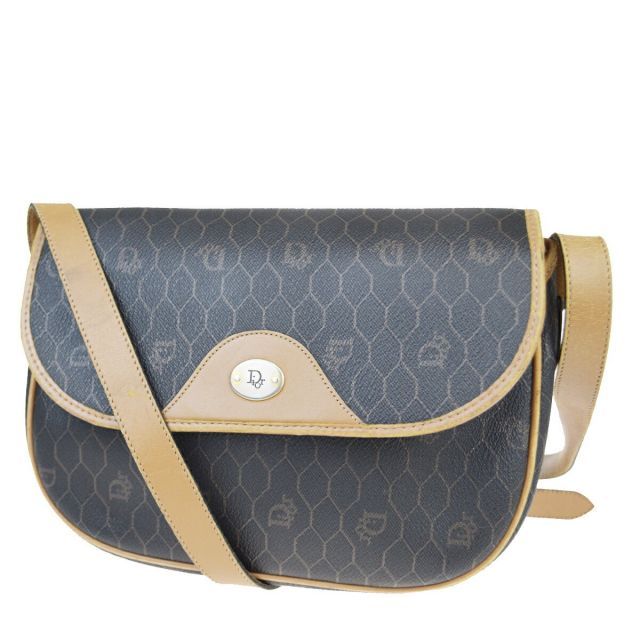 【中古】 セリーヌ(Celine) PVC，レザー ショルダーバッグ ブラウン 05FA899