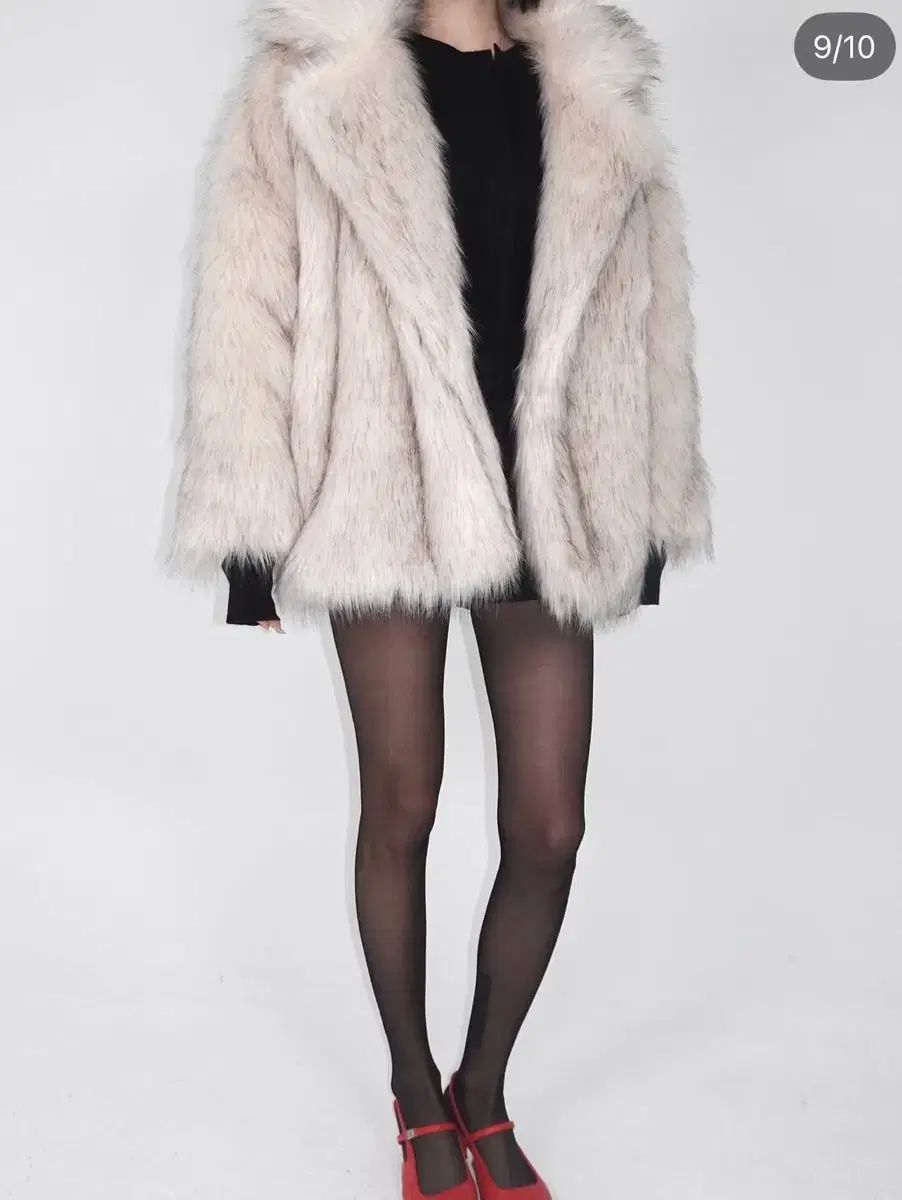 palejade PJ オーバーサイズ ファージャケット アイボリー