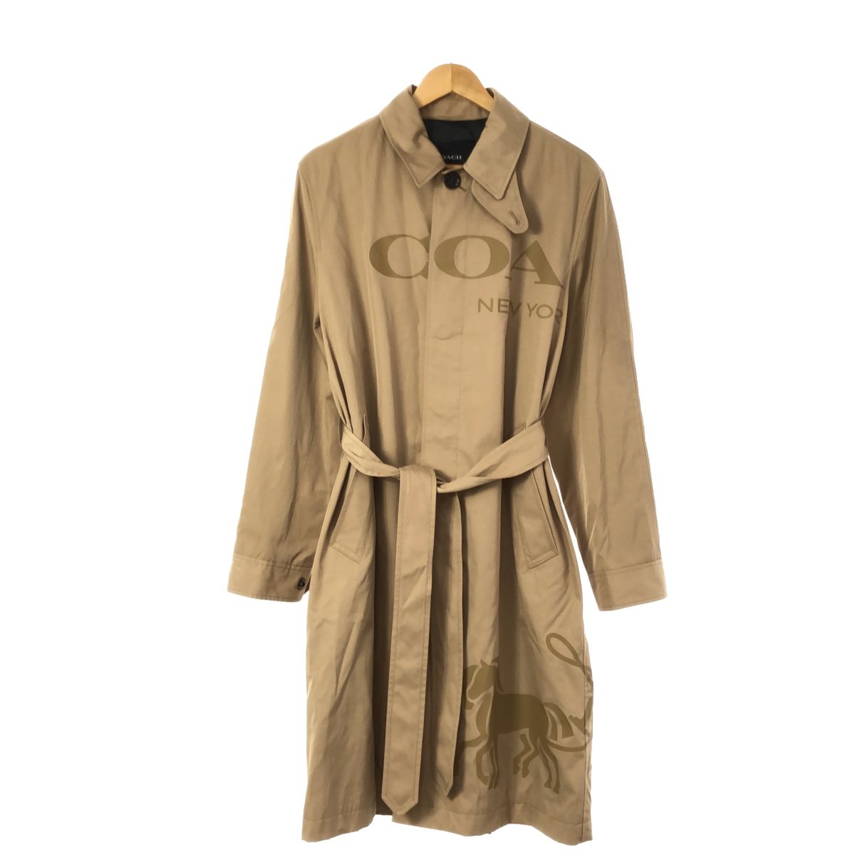 【美品】COACH トレンチコート メンズMサイズ ベージュ 新品】 COACH トレンチコート 撥水生地 メンズ ベージュ サイズM