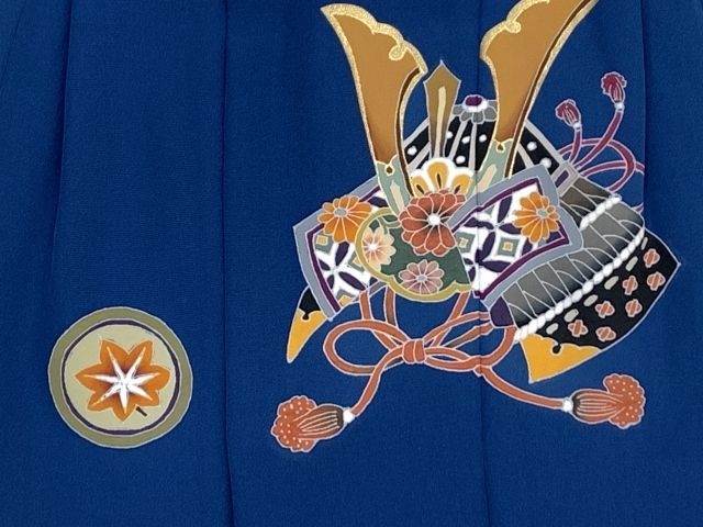 七五三 男の子 3歳 被布コート 単品 被布着 手描 正絹 被布 手描友禅 正絹被布コート 三歳男児用 刺繍入り 手描き 正絹「群青 歳の通販