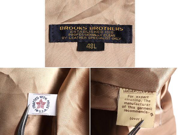 BROOKSBROTHERS レザージャケットLサイズ　ビンテージ BROOKS】ブラウンレザーの1980年代シングルライダース ｜ 古着屋