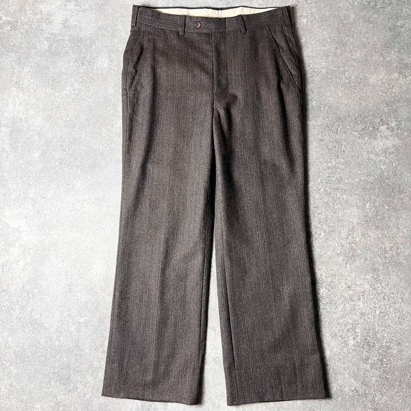 70s Unknown ノータック マルチカラー ストライプ ウール スラックス パンツ 33 28 | 70年代 ビンテージ トラウザー TALON タロン