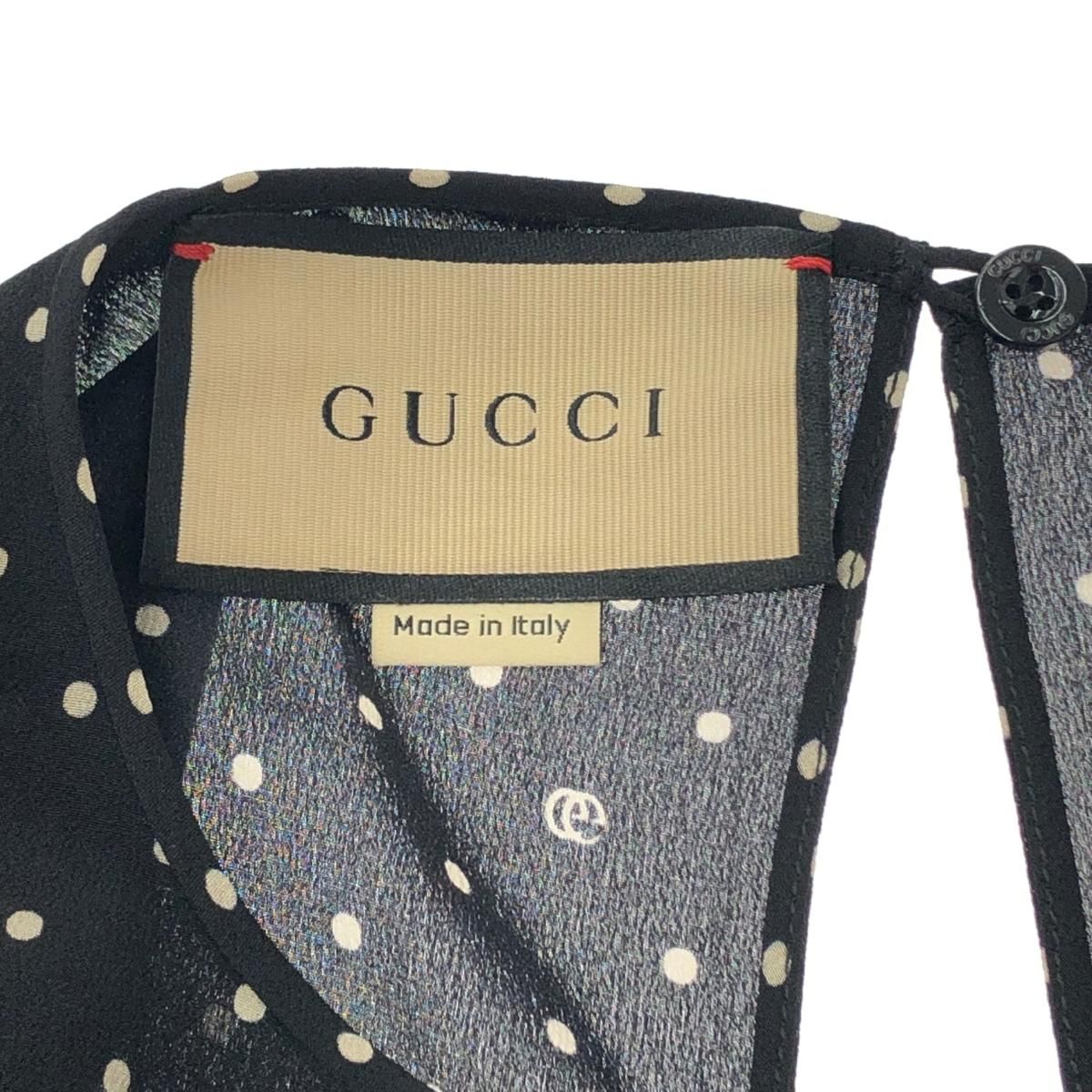 gucci グッチ ポルカドット ロングスリーブ ドレス