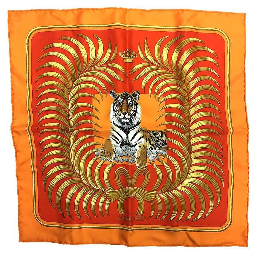 HERMES スカーフ カレ45 TIGRE ROYA トラ aq8287-