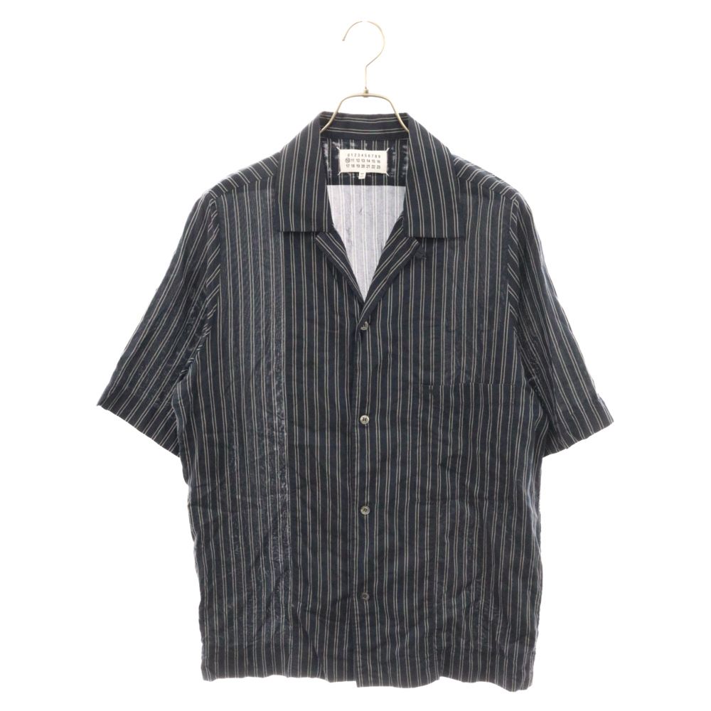 美品 メゾンマルジェラ オープンカラー ドロップショルダー 半袖シャツ 41 美品 メゾンマルジェラ オープンカラー ドロップショルダー 半袖