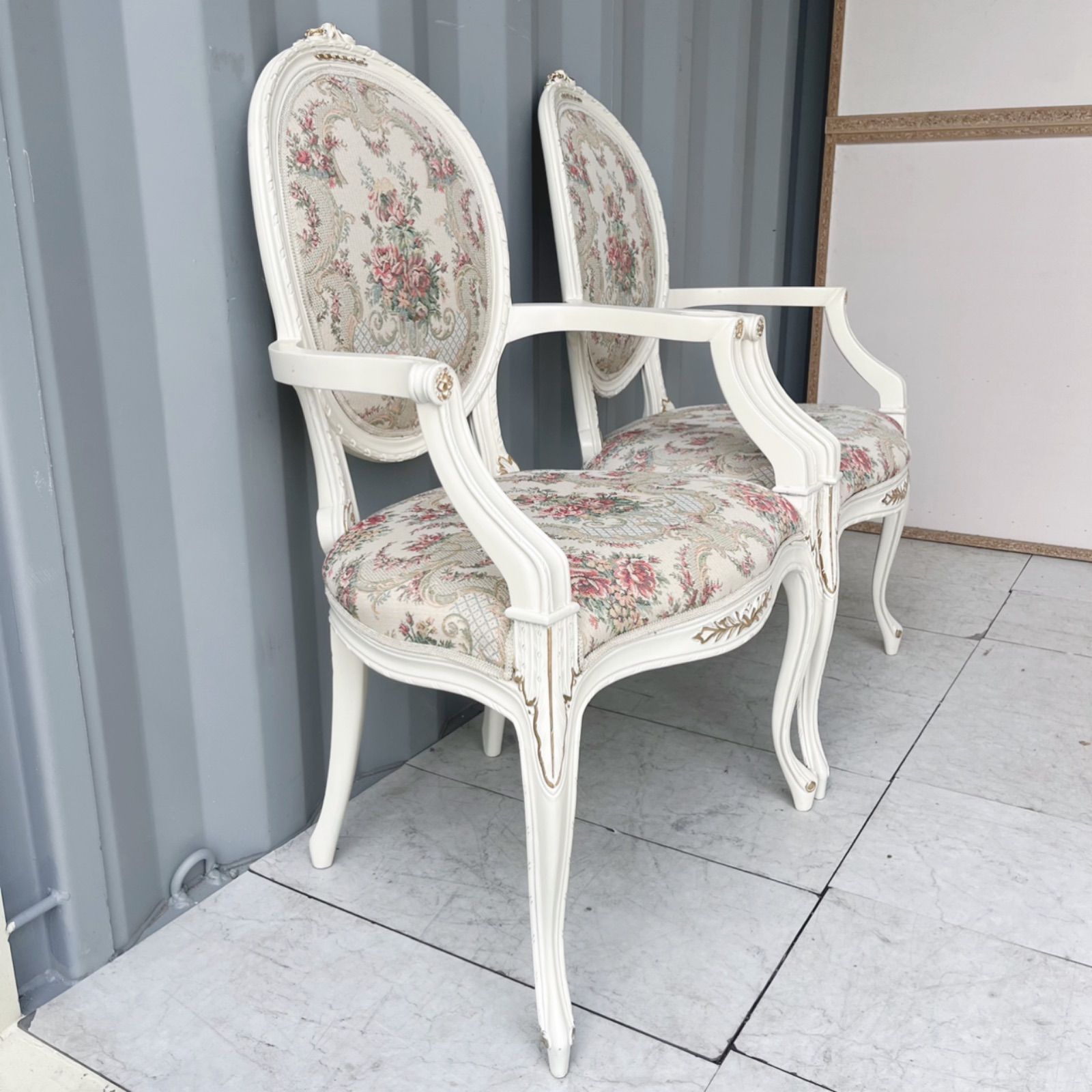 アンティーク】アームチェア 猫足 ロココ クラシカル ロココ 猫脚