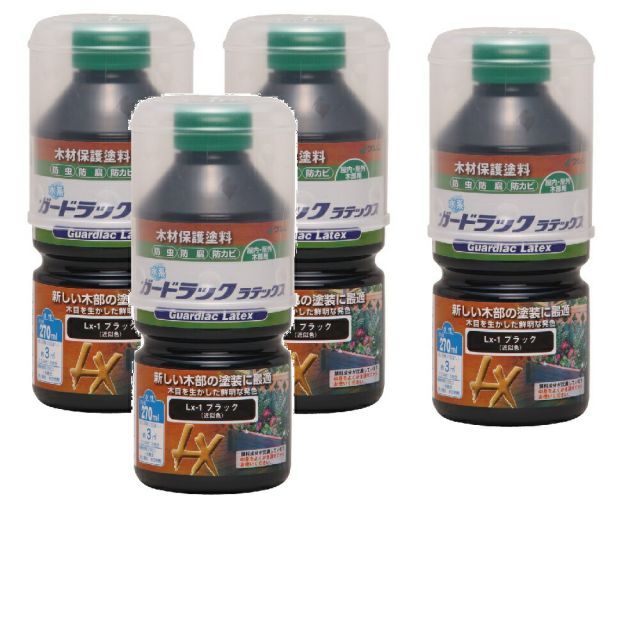 和信ペイント ガードラック ラテックス ＬＸ−１ ブラック 270ml ４缶セット