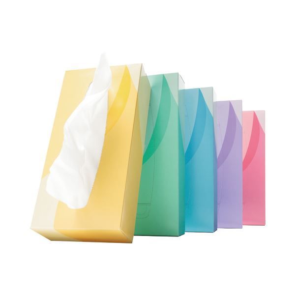 TANOSEE ティッシュペーパー 5colors 200組 箱 1セット 300箱 5箱×60パック