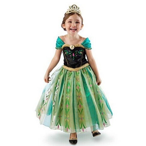 ディズニープリンセス　ドレス　アナ　サイズ120 cm (4点セット) アナ ドレス 子供 コスプレ 衣装 4点 セット ( プリンセス