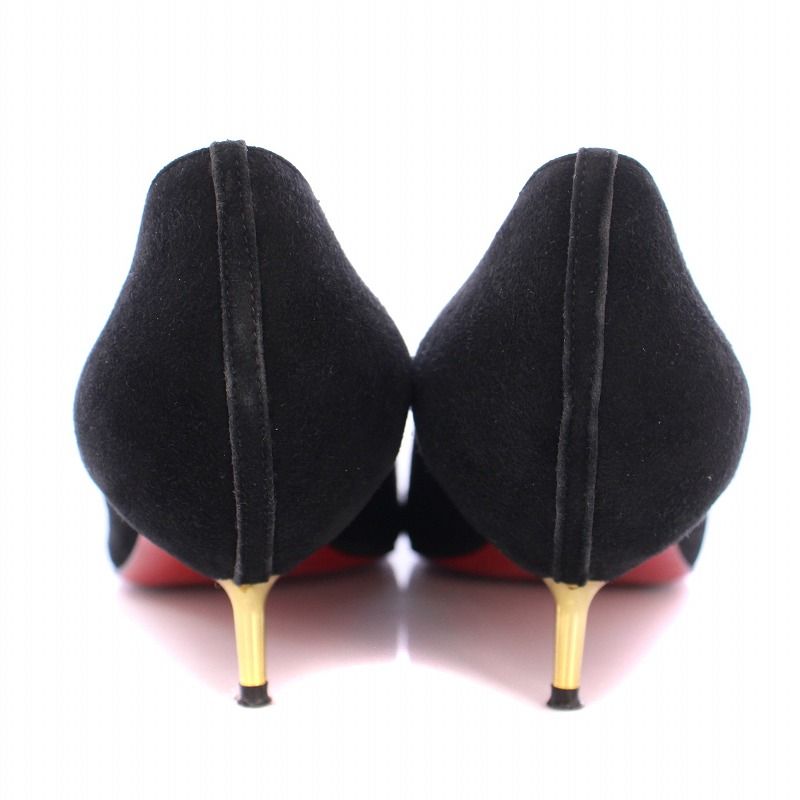 Christian Louboutin スエード　オープントゥ　パンプス Christian Louboutin 美品 クリスチャンルブタン スエード
