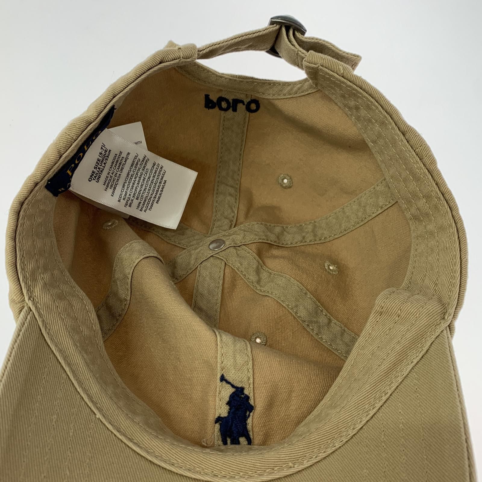 ラルフローレン　ロゴ刺繍キャップ　ベージュ① POLO RALPH LAUREN ポロ・ラルフローレン ロゴ刺繍キャップ