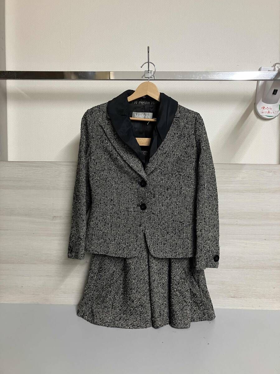 新品 Max Mara マックスマーラ セットアップ スーツセット マックスマーラ セットアップ パンツスーツ ダブル ネイビー マックス