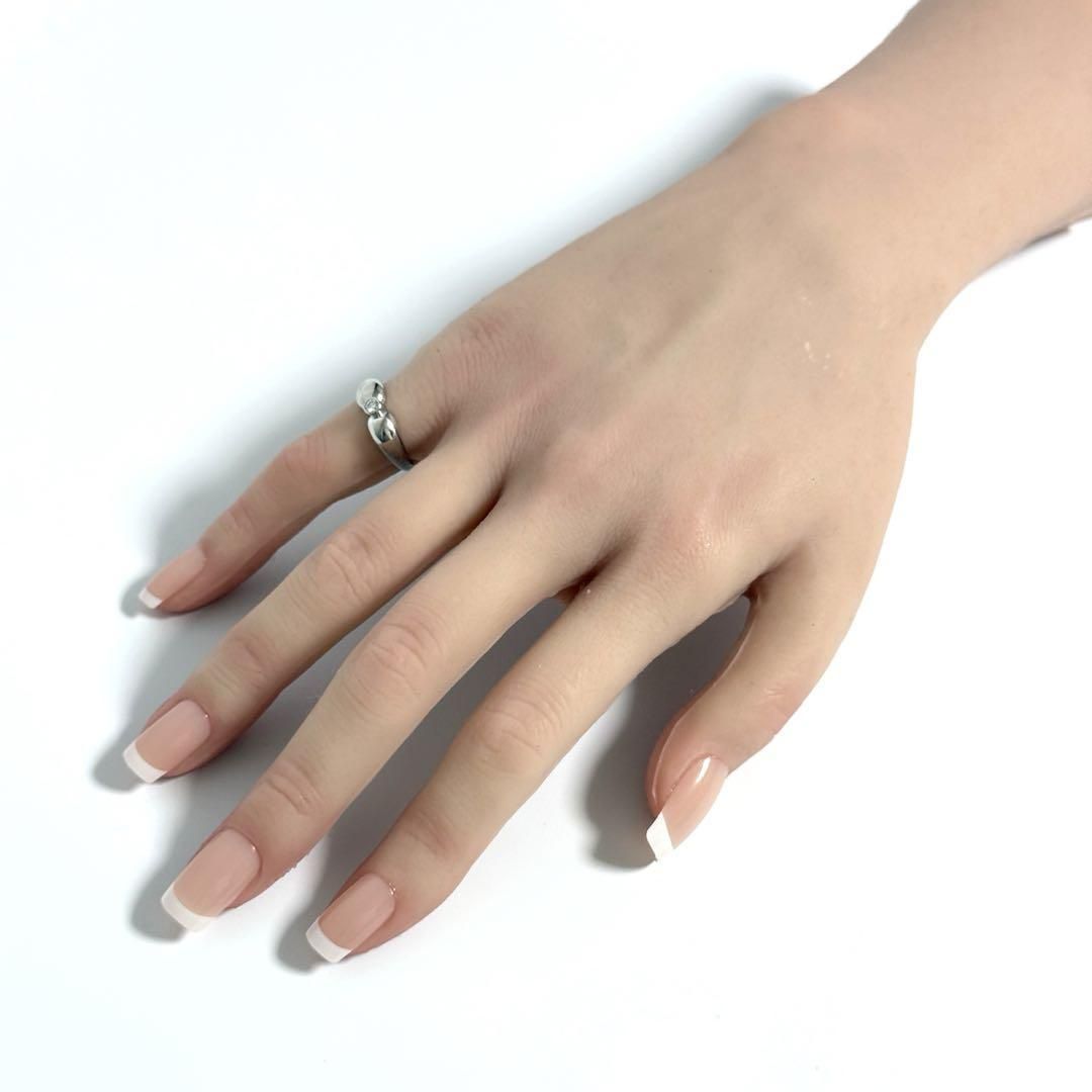 8号】ティファニー ダブル ティアドロップ リング 指輪 プラチナ