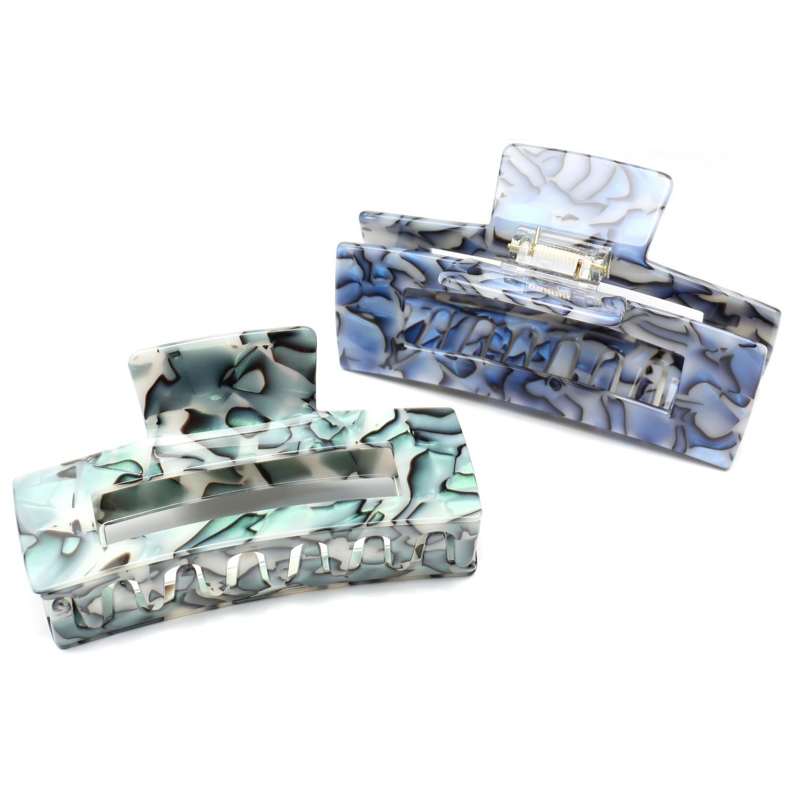  おしゃれ ヘア 大人 ヘアクリップ 韓国 バンスクリップ しっかり クリップ 1本 12 7 cm 6 cmBlue 髪留め ブルー 大きめ Grey 特大 QinGoo クリップ クリップ 輪ゴム