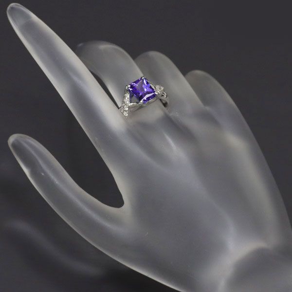 Pt900 タンザナイト ダイヤモンド リング 2.40ct D0.20ct