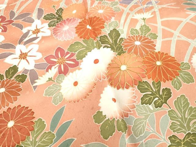 平和屋着物○訪問着 駒刺繍 草花文 金彩 正絹 逸品 DAAU0865tw - メルカリ