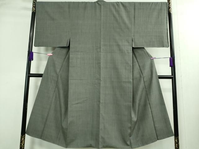 平和屋着物 上 男性 紬 色無地 灰色 DZAB0105kh5