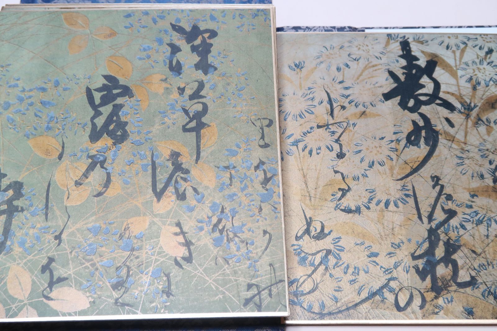 K14-4 光悦書色紙（群鶴図・竹幹図・柳松図・葛蔓図）［本阿弥