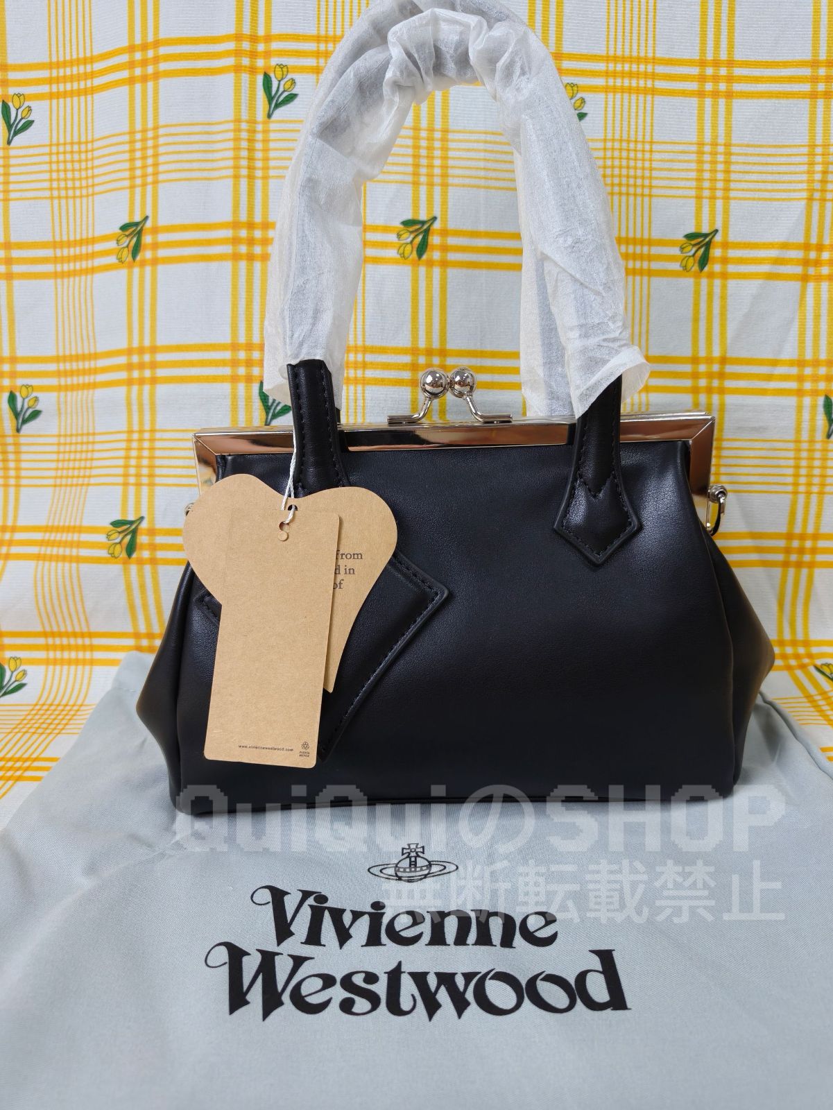 美品　希少　Vivienne Westwood がま口　レザーハンドバッグ 美品 希少 Vivienne Westwood ヴィヴィアンウエストウッド