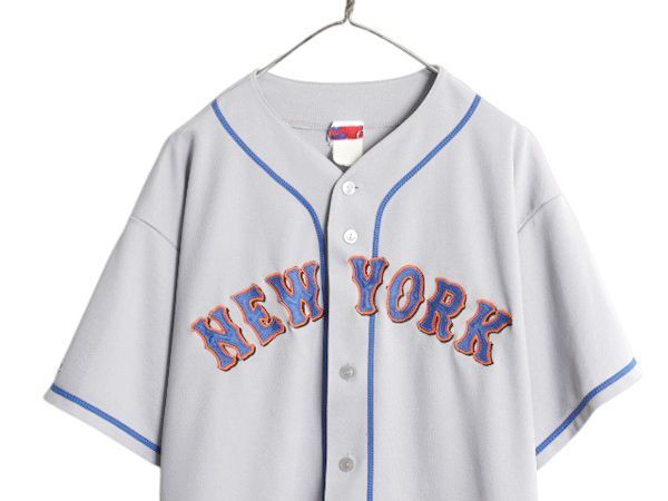 USA製 メッツ ベースボール シャツ メンズ XXL 程/ 古着 MLB オフィシャル マジェスティック 大リーグ ユニフォーム ジャージ 大きいサイズ お得なクーポン配布中!】 USA製 メッツ ベースボール シャツ