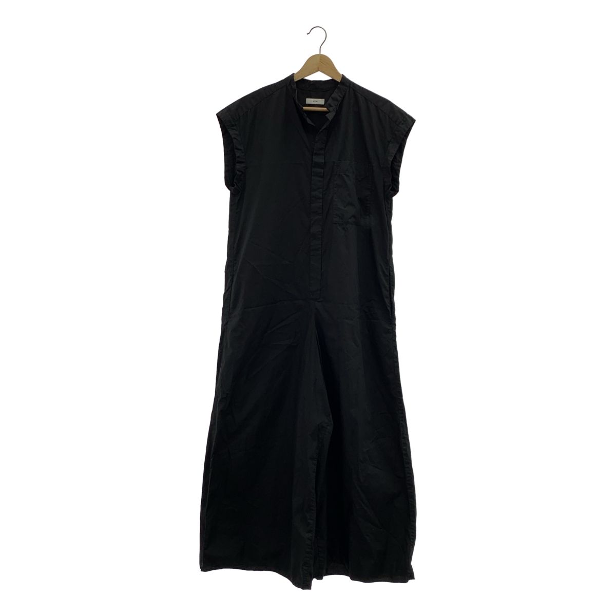 ATON | エイトン | コットン スタンドカラー ジャンプスーツ オールインワン | 0 | ブラック | レディース