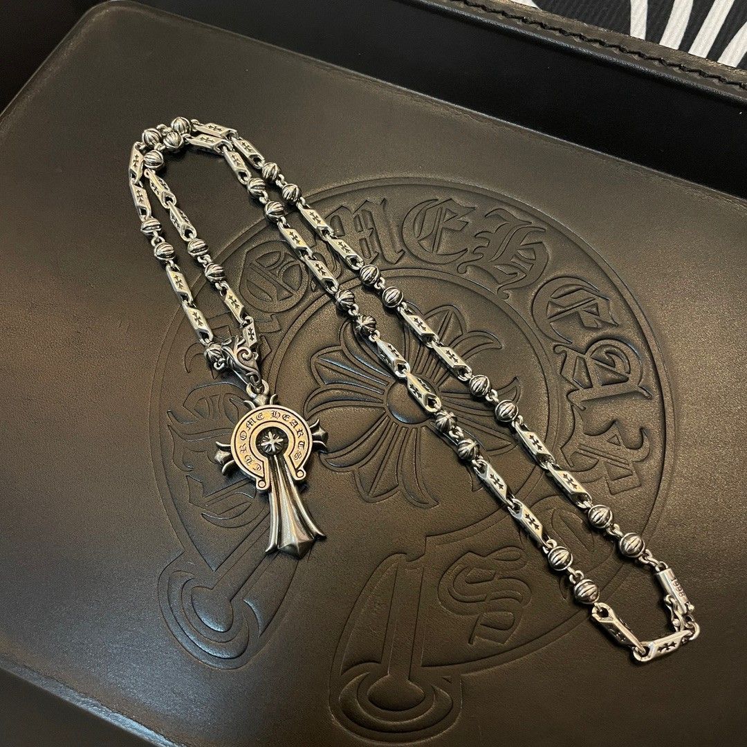 CHROME HEARTS クロムハーツ シルバーフレア クロスペンダント チェーン ネックレス