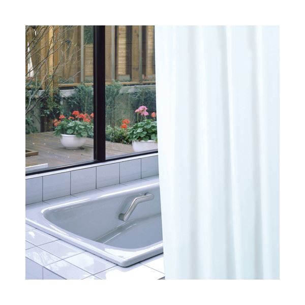 まとめ 明和グラビア 防炎バスカーテン130×178cm ライトブルー NVS-400 LB 1枚 ×5セット