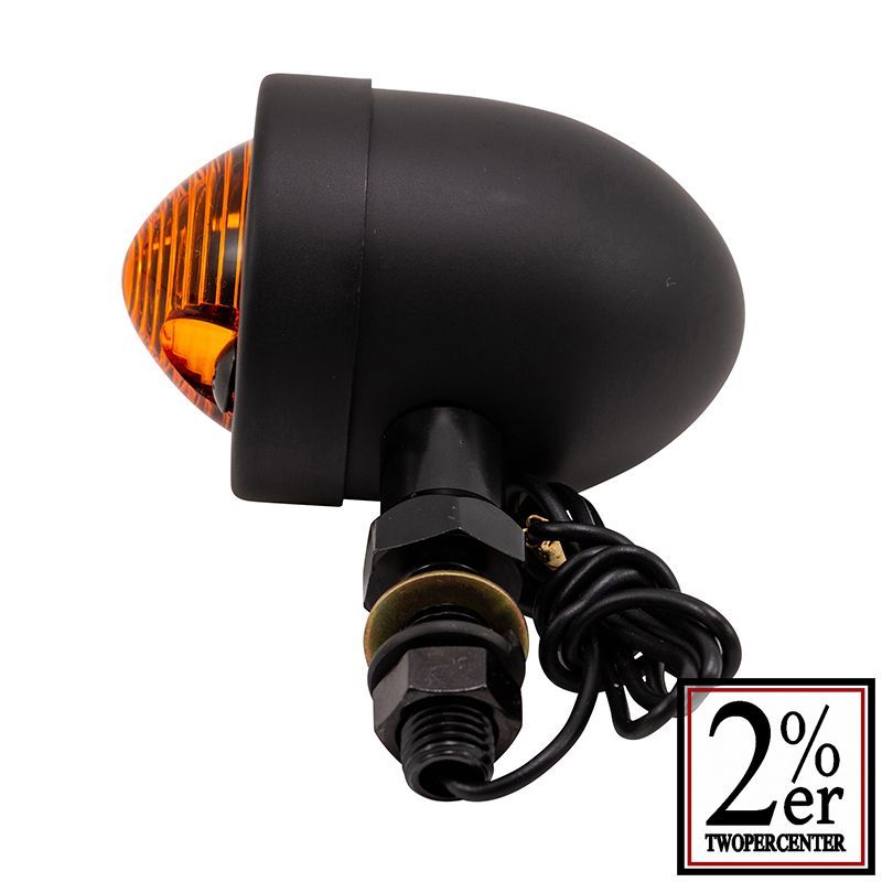 スモールバレット　12Ｖ電球　 メッキ　ウインカー　4個セット　ハーレー　SR　ボバー　カフェレーサー　チョッパー　グラストラッカー 3 スモールバレットウインカー 艶消 黒 4個SET 汎用 ⁄ 2％er