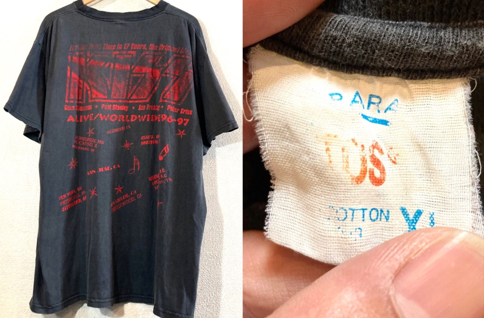 KISS☆90'sVINTAGE☆ALIVE/WORLDWIDE 96-97☆MUSIC T-SHIRT KISS☆90'sVINTAGE☆ALIVE/WORLDWIDE 96-97☆MUSIC T-SHIRT