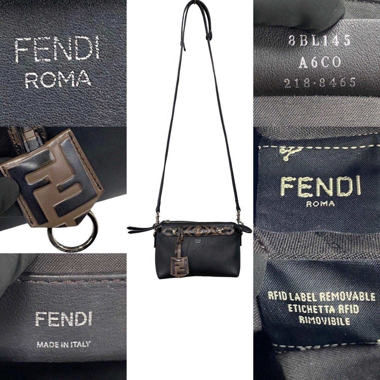 極 美品 保存袋付き FENDI フェンディ バイザウェイ スモール FF柄 レザー 2way ミニ ショルダーバッグ ハンドバッグ ブラック  71477 - メルカリ