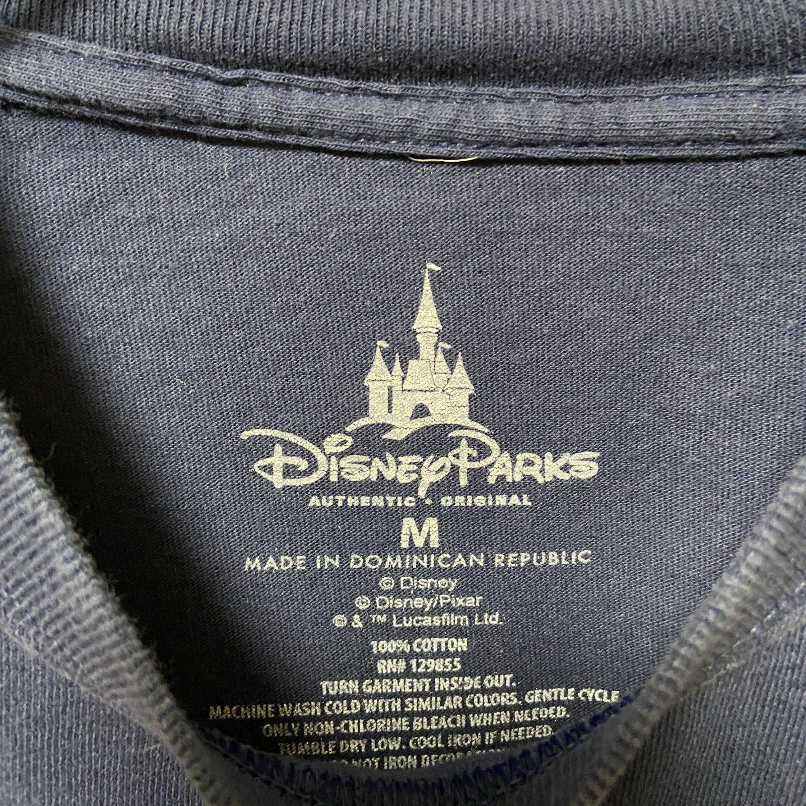 古着 used　Disney　ディズニー　半袖プリントTシャツ　ネイビー　ミッキーマウス　ディズニーリゾート　メンズ　レディース