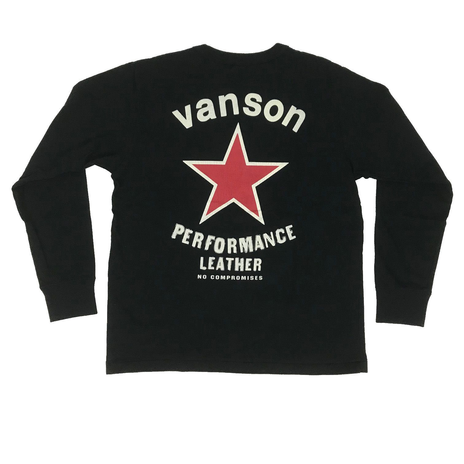 VANSON バンソン RED STAR コットン 長袖Tシャツ 880V163 BK M L XL