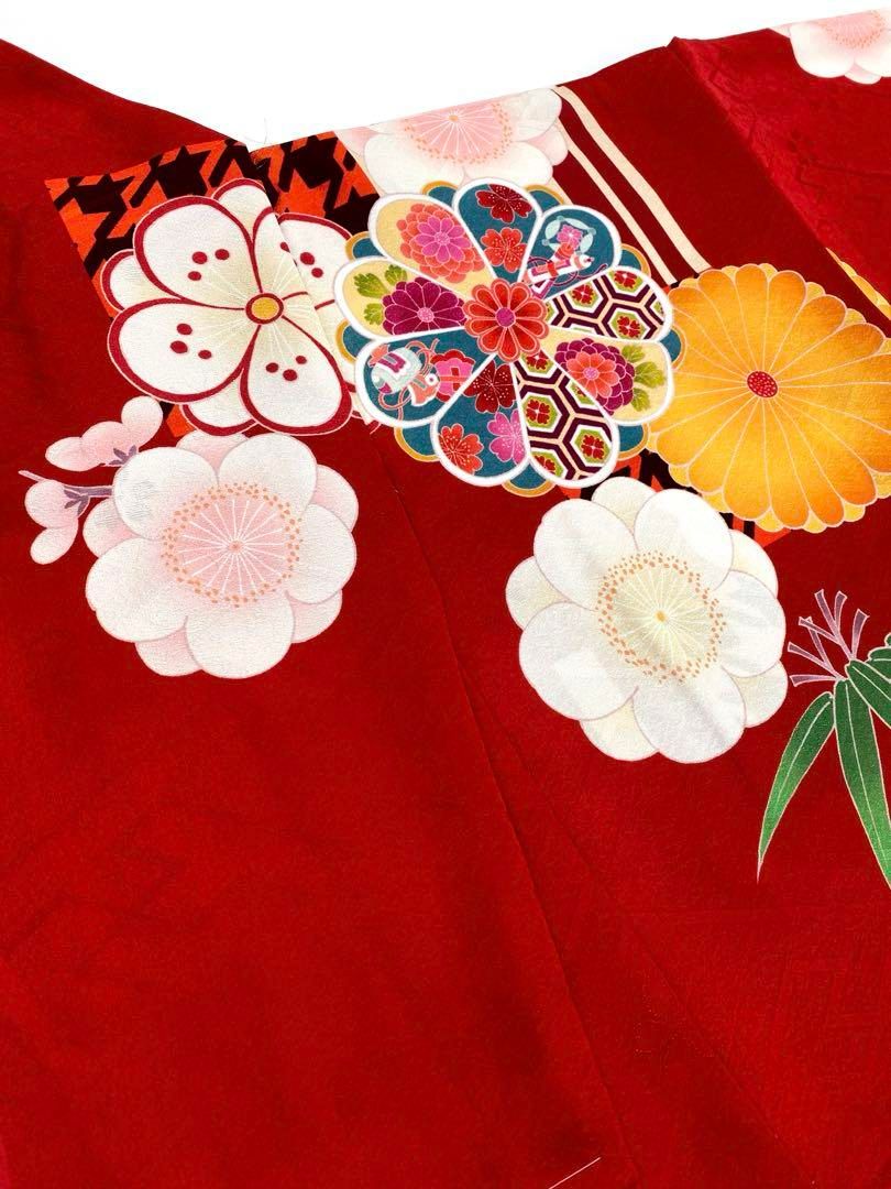 振袖 仮絵羽 舞台衣装 金駒 紋意匠 菊 梅 正絹 未仕立て品 八掛付き 