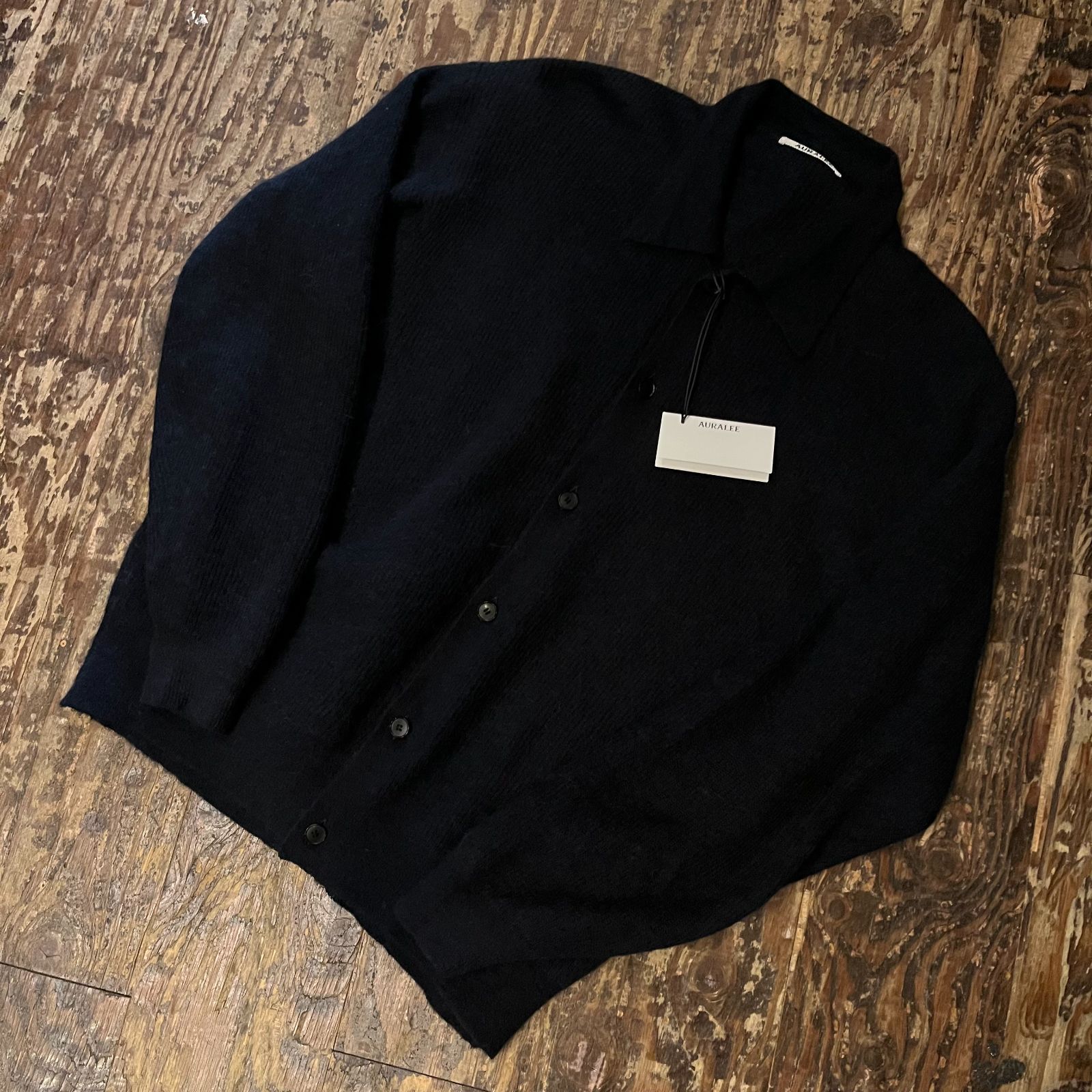 AURALEE オーラリー 24AW BABY SURI ALPACA SHEER KNIT SHIRT CARDIGAN 