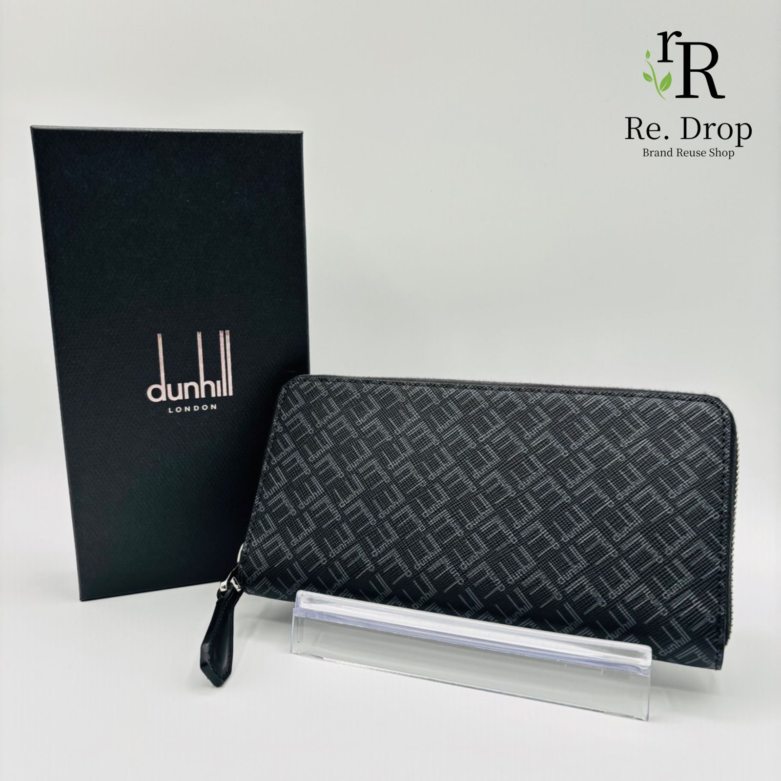 dunhill ダンヒル ラウンドファスナー シグネチャー 長財布 ブラック
