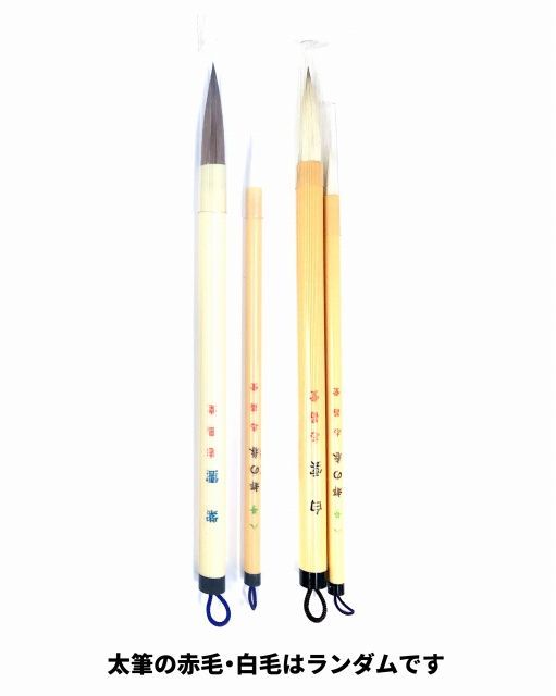 志昌堂 書道セット チェック 水色 ST-2068 おまけ付き 小学生 シンプル