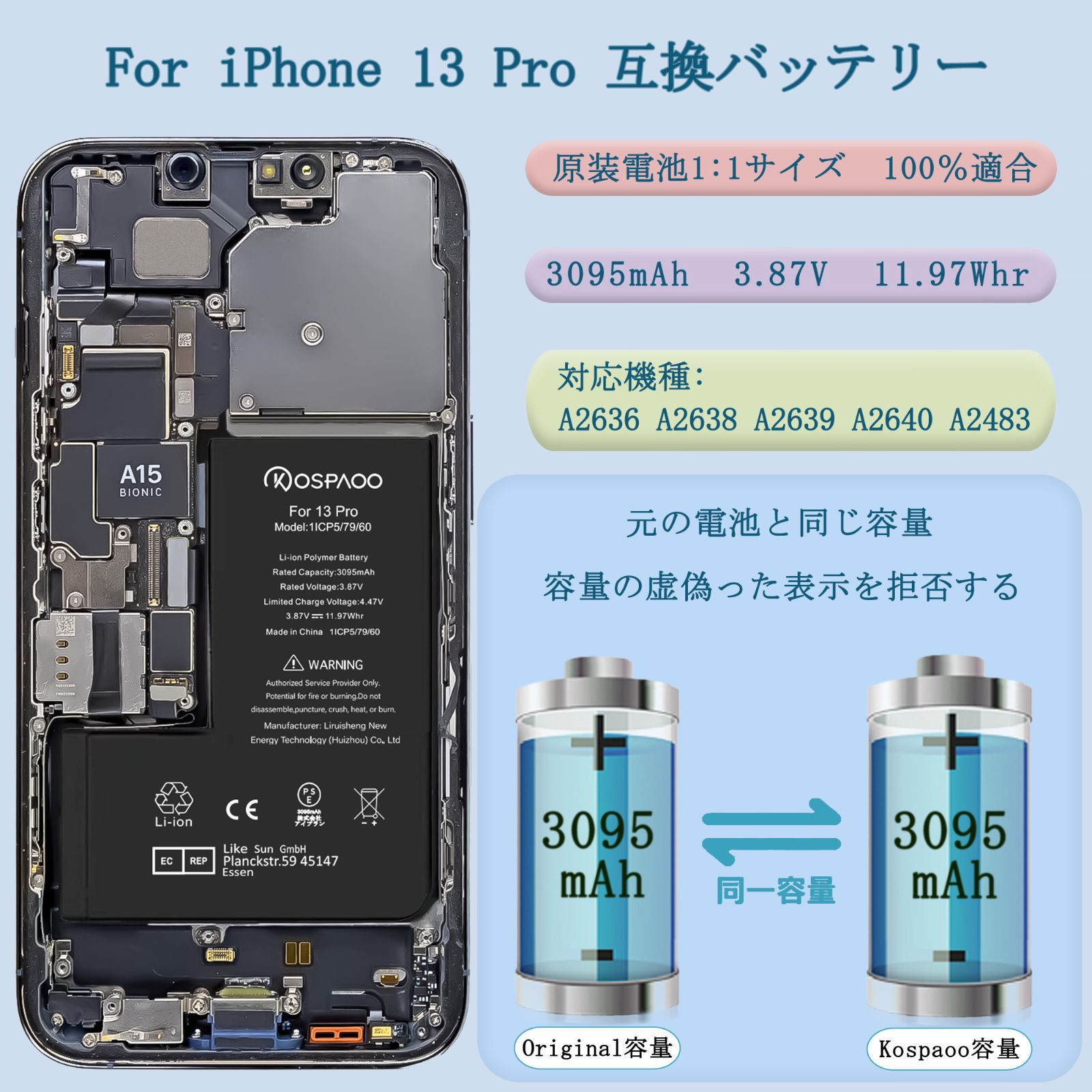 互換Li-ionBattery