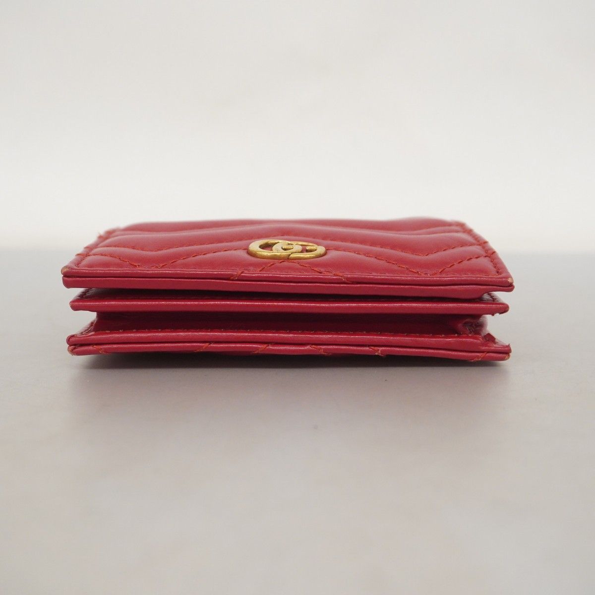 5ie6319-h グッチ 財布 GGマーモント 466492 レザー レッド ゴールド金具 レディース
