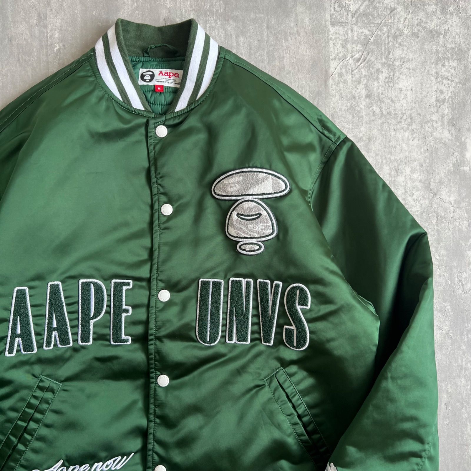AAPE　アベイシングエイプ　UNIVERSE　サテンボンバージャケット　M AAPE BY A BATHING APE アベイシングエイプ UNIVERCE サテンボンバー