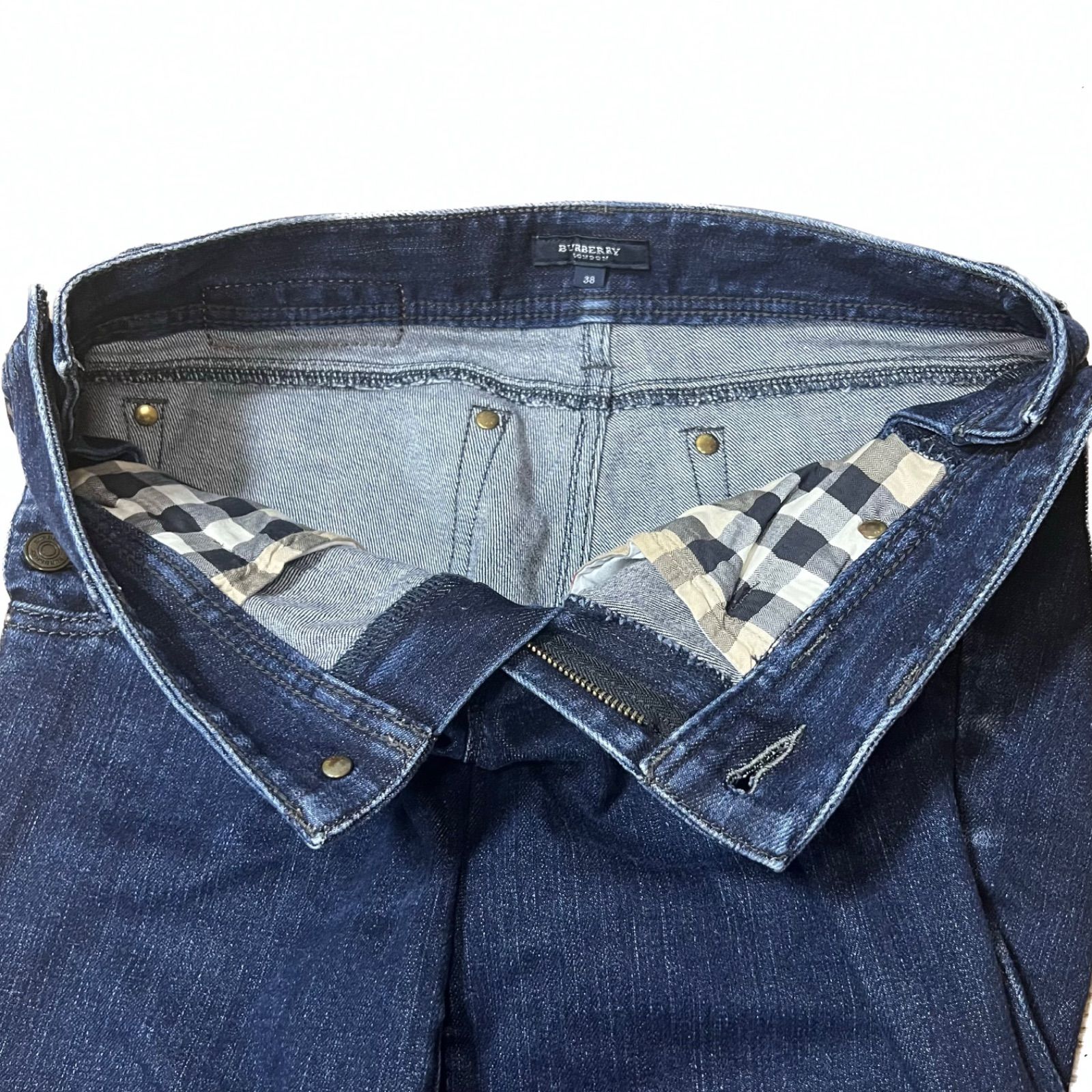 【未使用】バーバリー　メンズ　デニム　ズボン　ストレート　Lサイズ　42 BURBERRY バーバリー デニム パンツ ストレート ストレッチ サイズ L