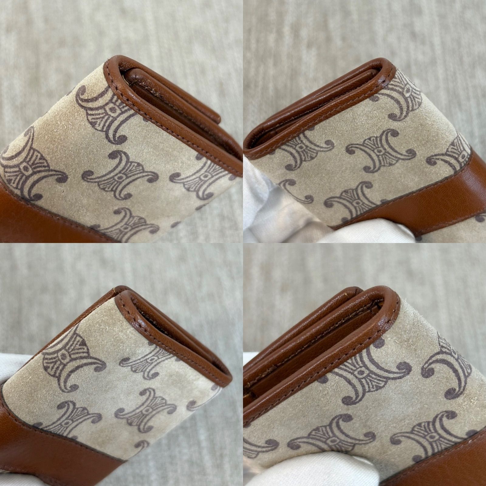 極美品 セリーヌ 馬車金具 トライアングルコインケース マカダム タッセル 美品 セリーヌ 馬車金具 トライアングルコインケース マカダム