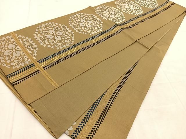平和屋着物◎六通柄 京袋帯 本袋帯 花菱文 金銀糸 正絹 逸品