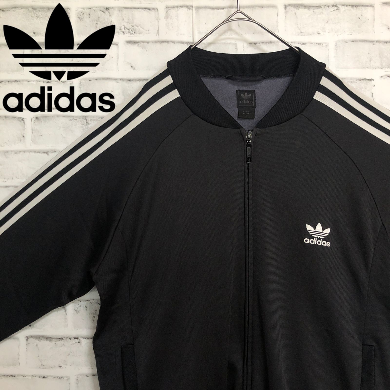 90s adidasトラックジャケット 刺繍トレファイルvintage 90s⭐️adidas トラックジャケットM 刺繍トレファイル vintage赤灰