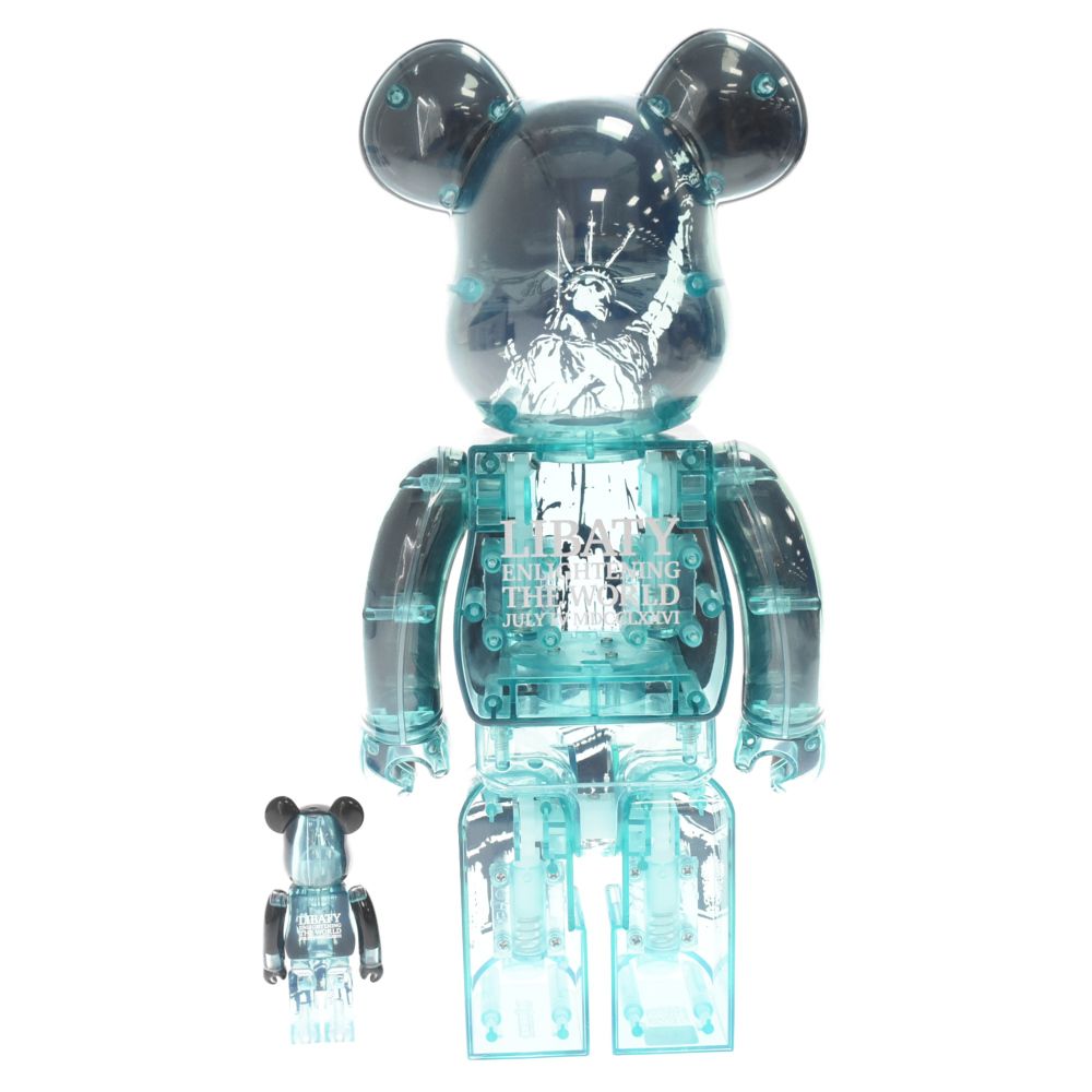 MEDICOM TOY (メディコムトイ) BE@RBRICK Statue of Liberty 100% & 400% ベアブリック  スタチューオブリバティ フィギュア ブラック/ブルー