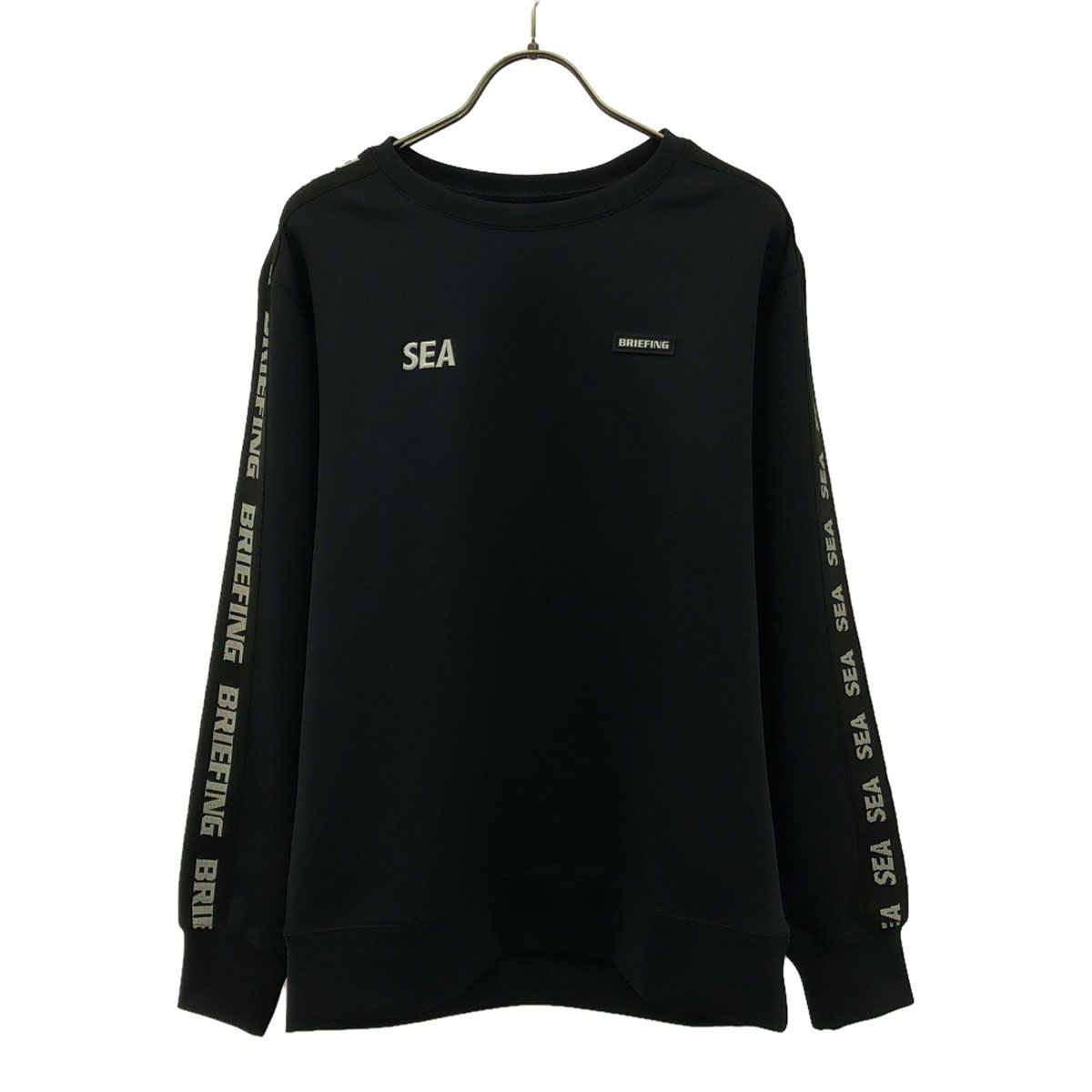 BRIEFING - 古着 BRIEFING ブリーフィング ロゴ刺繍 ゴルフ 長袖 WIND AND SEA スウェット M ブラック トレーナー メンズ BRIEFING ブリーフィング ロゴ刺繍 ゴルフ 長袖 WIND AND SEA