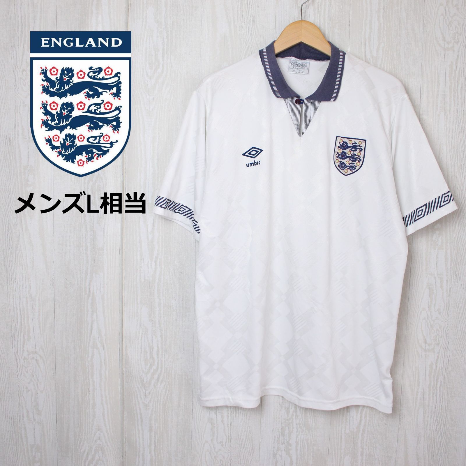 【海外輸入】イングランド代表 サッカーユニフォーム XL相当 1990-91 レア