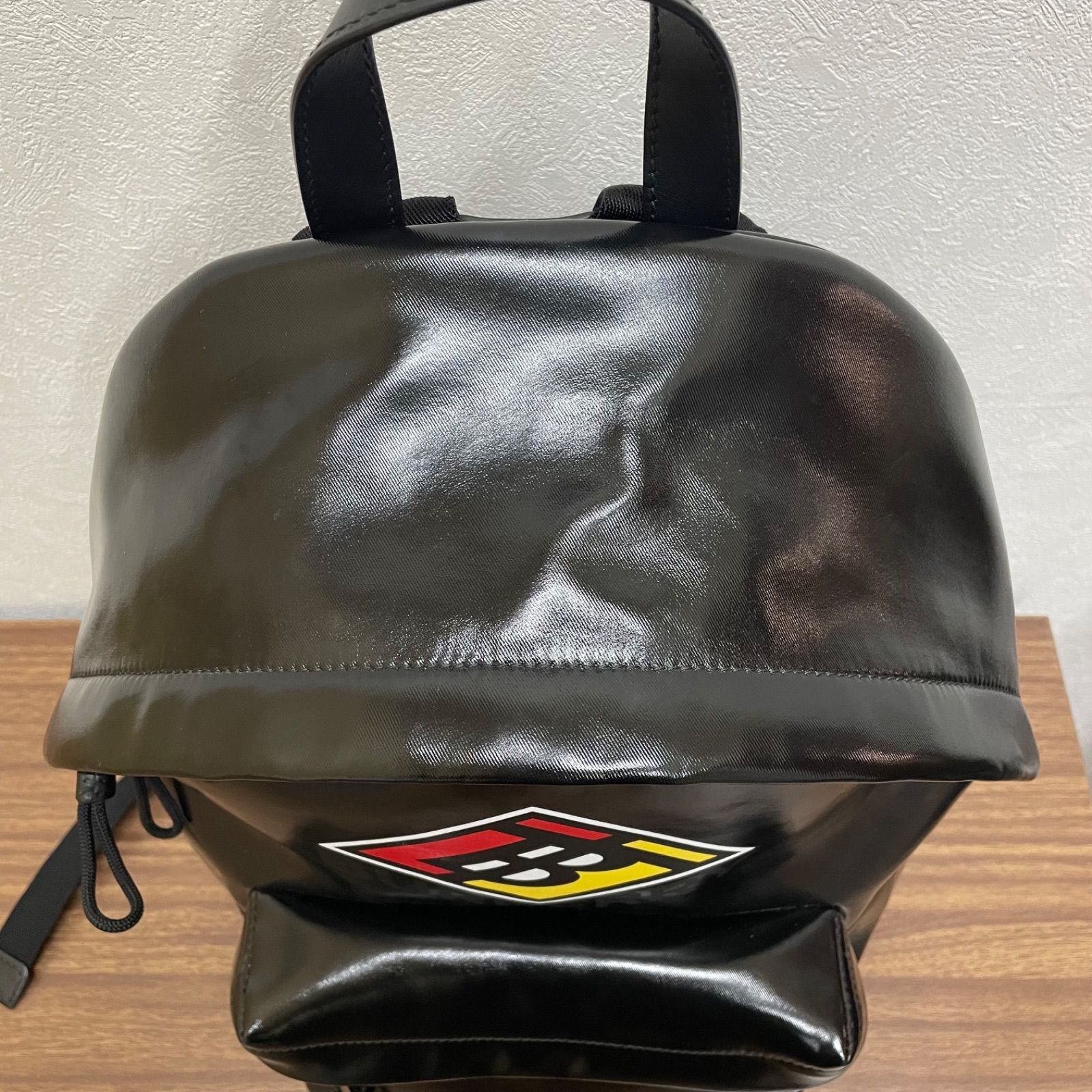 バーバリー　バックパック　コーティングキャンバス ◎ 【美品】BURBERRYバーバリー コーティングキャンバス ブラック